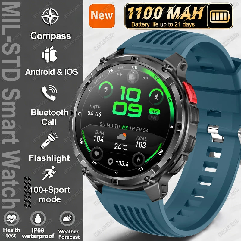 2026 Neue T-Rex 3 Ultra 1100mAh Smartwatch 5ATM Wasserdicht Outdoor Sport GPS Track Herzfrequenz Kompass Bluetooth Anruf Smartwatch