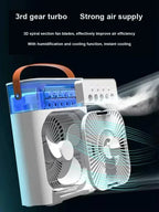 3-in-1 Mini Luftkühler Ventilator Tragbare Haushalts Klimaanlage Luftbefeuchter LED Nachtlicht für Zuhause Büro Schreibtisch Verwendung 25.5x18.5x8cm