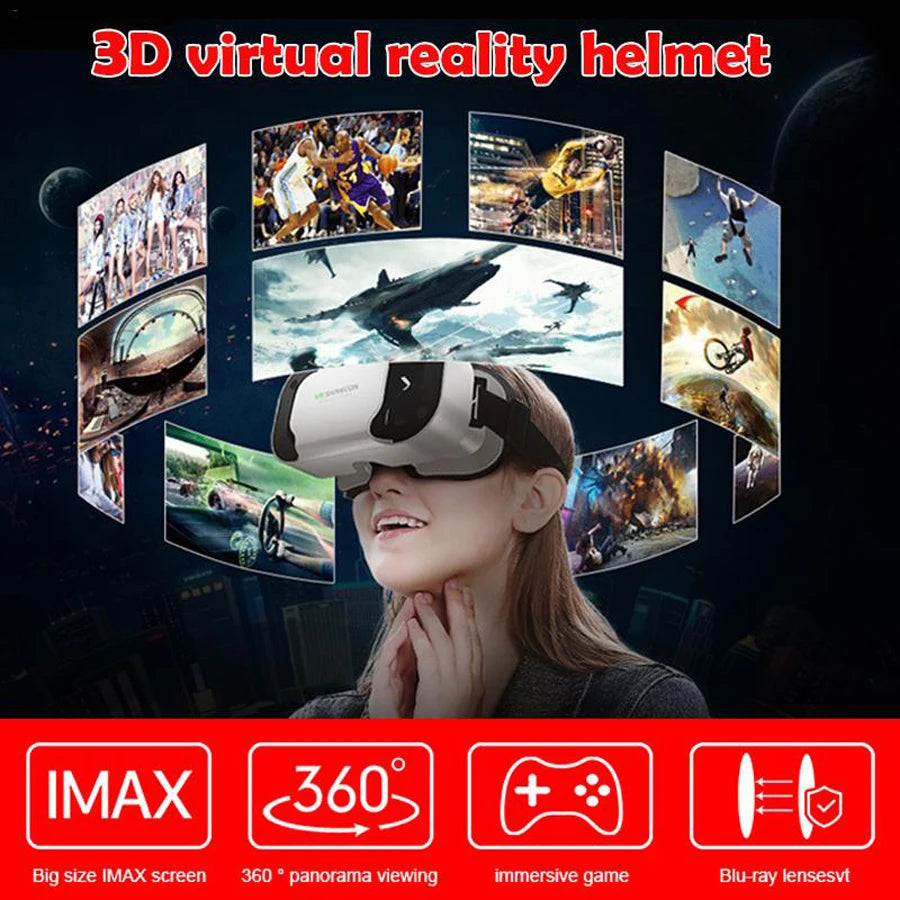 Shinecon VR Brille 3D Headset Virtual Reality Gerät Helm Schutzbrille Linsen Mobile Smartphone Handy Realidade Viar VR