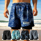 Badeboxer Herren Badehose Set Neu Strandbadehose Für Erwachsene Schnell Trocknende Surf-Badeshorts mit Futter Schwimmhose
