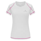 QUESHARK Women Quick Dry Short Sleeve Sports Running T Shirt Breathable Slim Tops Yoga T-shirts Tees Fitness Gym Workout Shirts