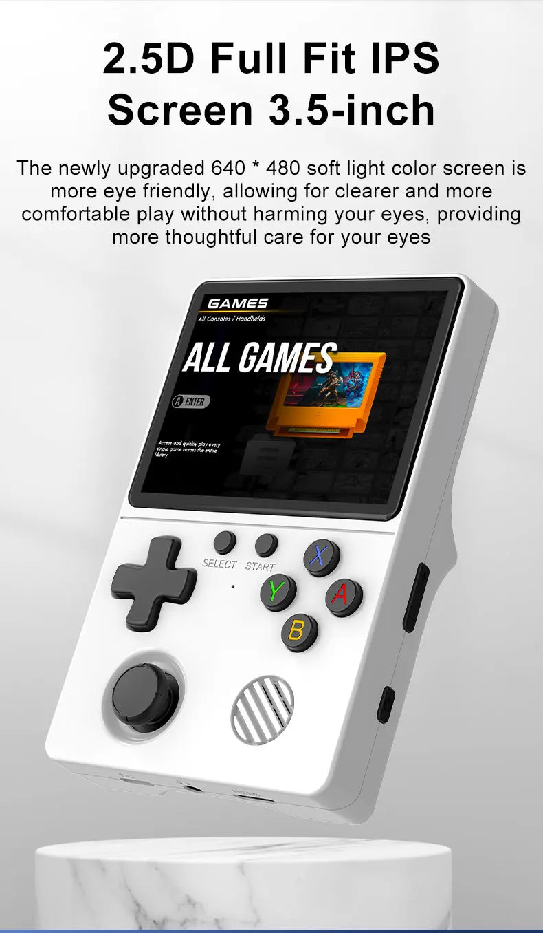 Neue Handheld-Spielekonsole mit Multi-Plattform-Unterstützung, HD-IPS-Bildschirm, 3D-Joystick, ergonomische Spielekonsole GB350