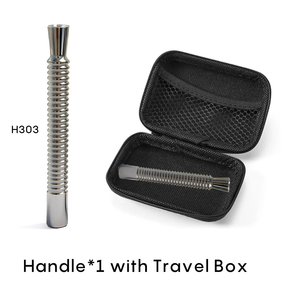 Shavcooo Glide Pro 4D Edelstahl Sicherheitsrasierer Umweltfreundlicher Dual-Halb-Rasierer für Herren und Damen Geschenkset mit Reiseetui