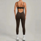 Damen Yoga Jumpsuits Sport Fitness Einteiler Schönheits-Rückengurt Tasche Hüfthebend Slim Fit Laufen Workout Training Bodysuit