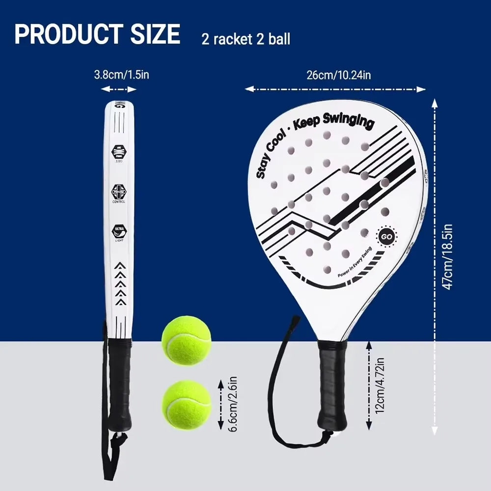 Neueste Tennisschläger 2026 | Padelschläger, aus ultraleichtem Kohlefasermaterial, mit starker Elastizität und guter Qualität