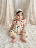 MILANCEL Sommer-Baby-Strampler 0-24M Süßer Liebes-Kleinkind-Overall Dünn Belüftete Babykleidung Karotten-Mädchen Einteiler