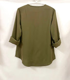 2024 Qualität Heißer Verkauf Plus Size Tiefer V-Ausschnitt Damenbluse Chiffon Coole lockere Hemd Mode Freizeit Damen Tops Sexy Reißverschluss Pullover