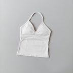 Langes Trägertop Yoga Weste Damen Rückenloses Tank Top Sport Fitness BHs Laufendes Workout Gym Neckholder