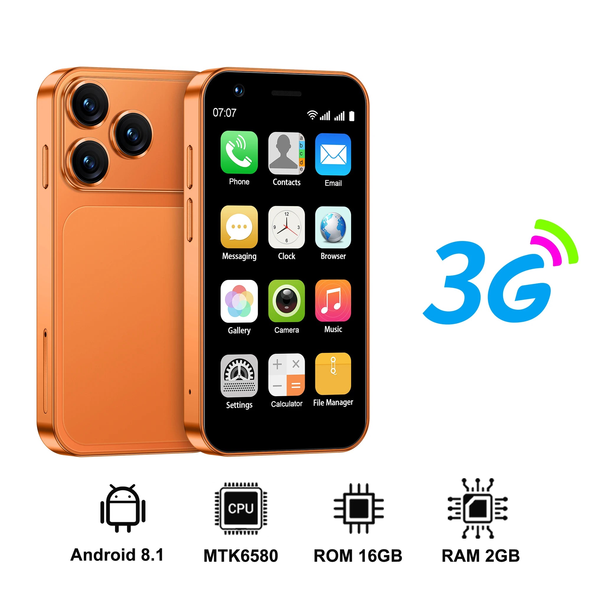 SERVO 18SE MINI 3G Pocket-Smartphone Android System Google Play 16GB ROM 2MP Kamera WiFi Super kleine Smartphones 2 SIM Standby