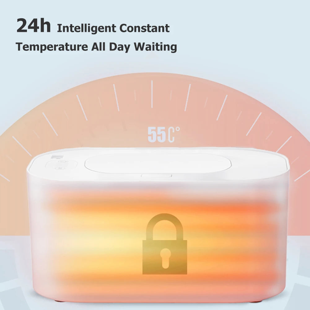 Tragbarer Baby-Feuchttücherwärmer Thermischer USB-Lade-Wickeltuchspender Warmer Wickeltuchwärmer Heizbox für Zuhause