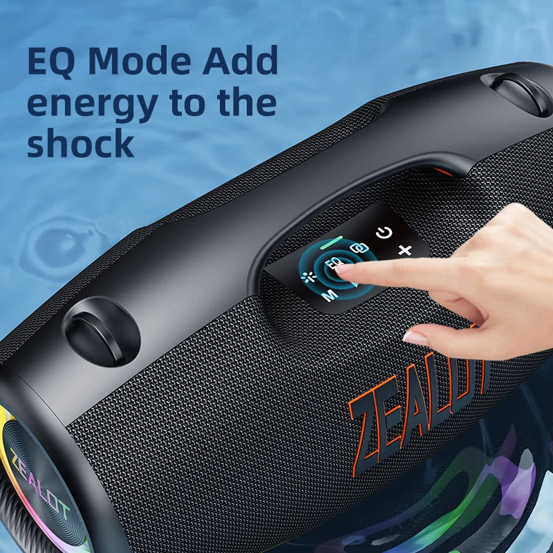 ZEALOT-S89 250W Wasserdichter tragbarer Bluetooth-Lautsprecher, kabelloser Outdoor-Boombox-SubwooferDreifach passive Radiatoren-Tiefer Bass