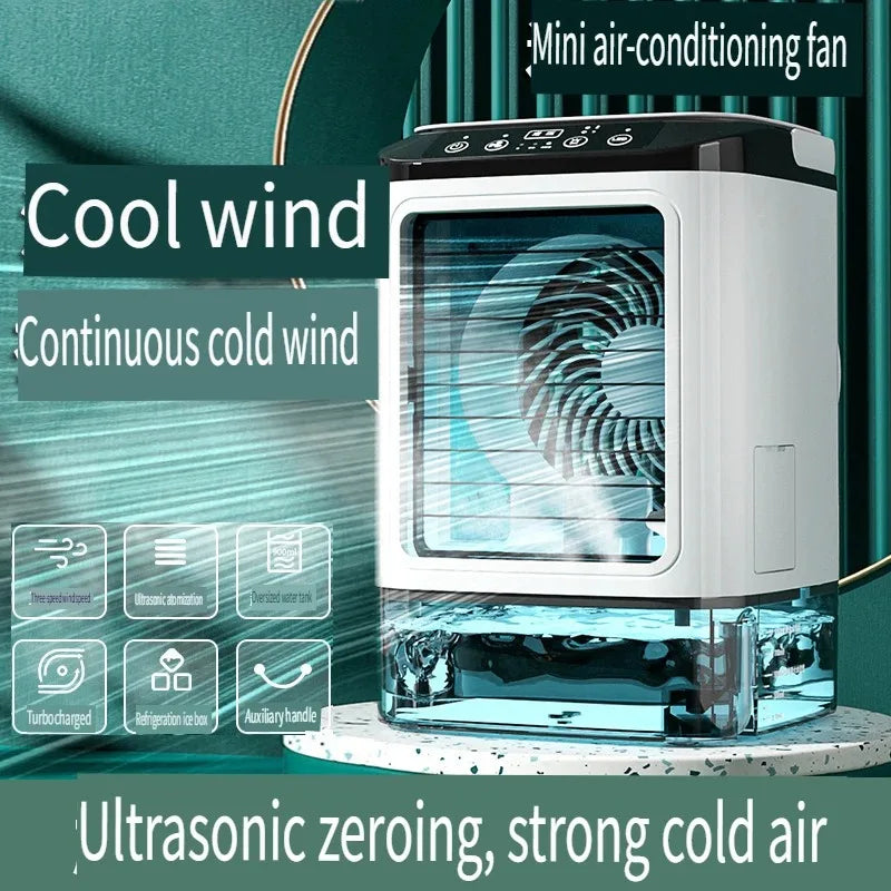 Leiser 3-Stufen Tragbarer Klimaanlage Mini-Verdunstungskühler Luftbefeuchter für Schlafzimmer