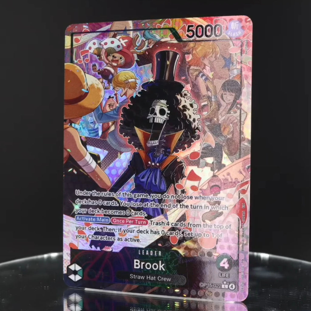 One Piece TCG OPCG Englisch Leaderkarte OP15 Leader-Karten-Set Ruffy Lucy Enel Krieg Rebeca Brook KAMI's Island Textured Foil Karte