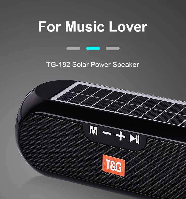 Solar Radio FM Outdoor Tragbarer Kabelloser Bluetooth-Lautsprecher Musik Soundbox Subwoofer Bass Aux PC TV Computer TV Hifi Stereo Mp3