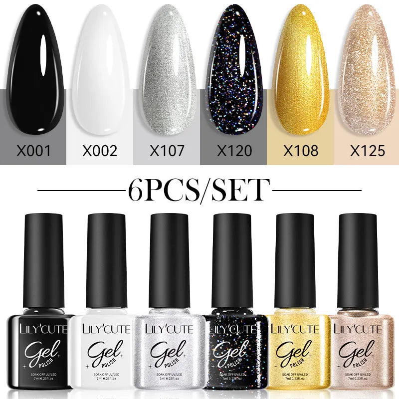 LILYCUTE Nagelgel-Politur-Set, Rosa Grün, Frühling, DIY-Nagelkunst-Design, lang anhaltend, Soak Off UV Gel, Maniküre, Malgel, Vernis-Kit