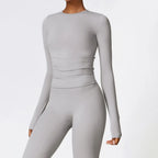 NCLAGEN Yoga-Shirts für Damen, Langarm, Winter, Fitness, Laufen, Gym-Kleidung, Workout, Dry Fit, atmungsaktiv, hochelastisches Sport-Oberteil