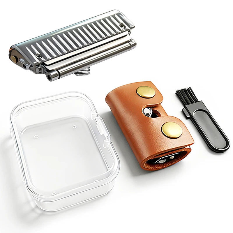 Shavcooo Glide Pro 4D Edelstahl Sicherheitsrasierer Umweltfreundlicher Dual-Halb-Rasierer für Herren und Damen Geschenkset mit Reiseetui
