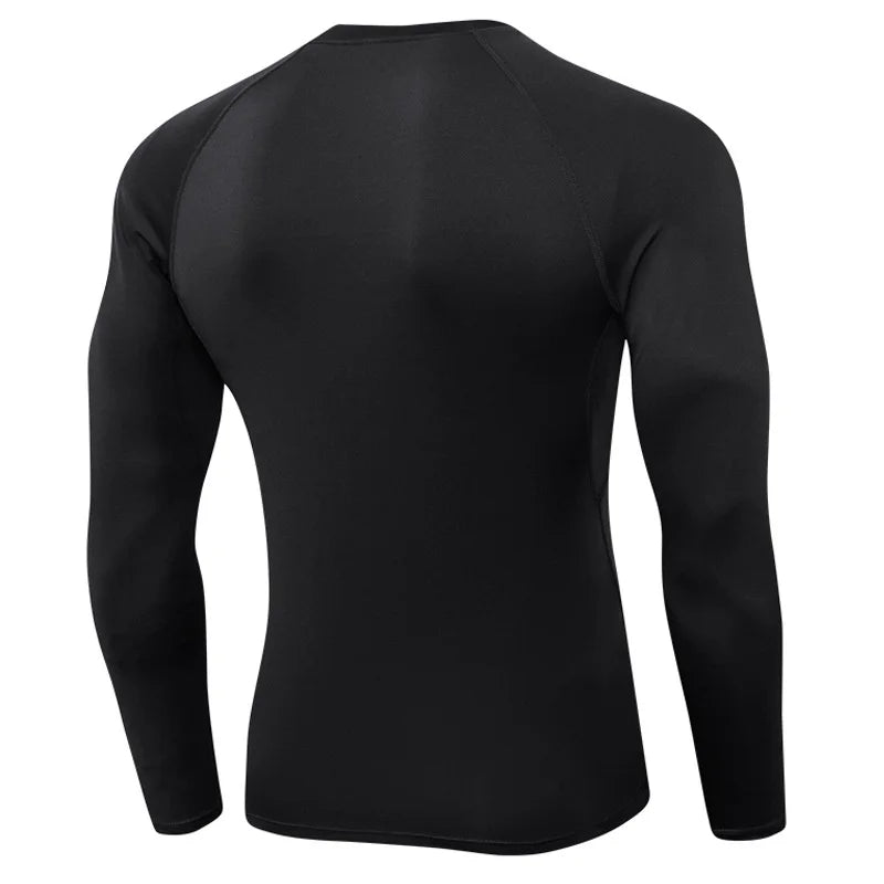 Herren Kompressionsshirts Langarm Workout Gym T-Shirt Laufshirt Cool Dry Sport Unterhemd Sportlicher Baselayer