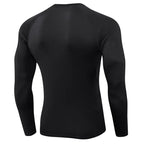 Herren Kompressionsshirts Langarm Workout Gym T-Shirt Laufshirt Cool Dry Sport Unterhemd Sportlicher Baselayer