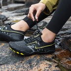 Oiaano Barfußschuhe Herren Schwarz Damen Wassernetz Minimalistische Sneaker Sport Aqua Strand Weiche Sohle Leicht Atmungsaktiv Outdoor Wandern