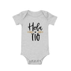 Hola Tio Tia Schwangerschaftsankündigung Baby Body Strampler Säuglingskleidung Freizeit-Overalls Schwangerschaftsgeschenk für neue Tante Onkel