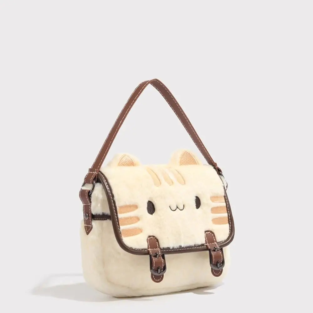 Süße Clutch Tasche Plüsch Rucksack Fellige Katzentasche Entzückende Kätzchen Handtasche für Frauen Kinder Cartoon 2025 Neue Kätzchen Handtasche
