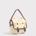 Süße Clutch Tasche Plüsch Rucksack Fellige Katzentasche Entzückende Kätzchen Handtasche für Frauen Kinder Cartoon 2025 Neue Kätzchen Handtasche