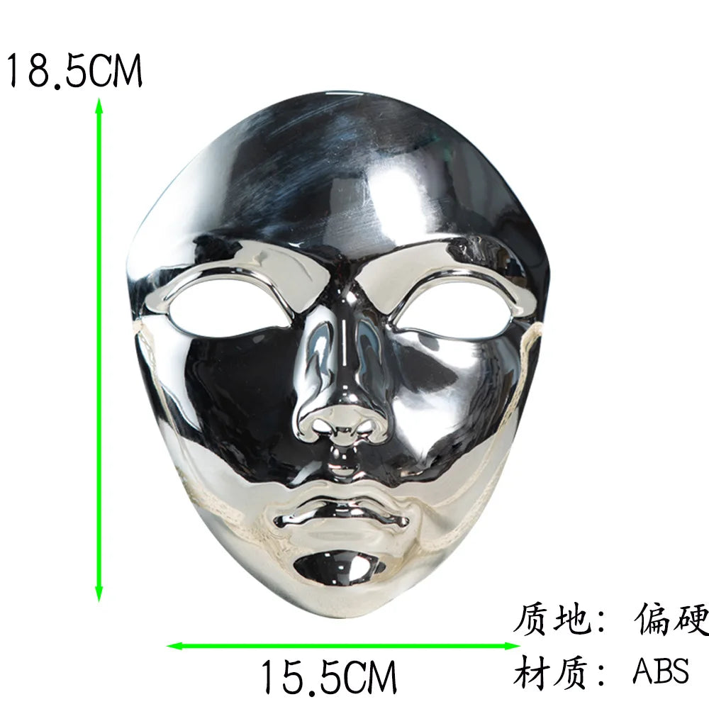 Maskerade Maske Metallic Farbe Halloween Maske Vollgesicht Für Frauen Männer Cosplay Maskerade Kostüm Zubehör
