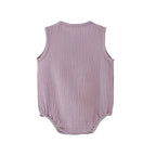 Sommerfester Strampler für Neugeborene aus 100 % Baumwolle und Leinen, ärmelloser Overall für Jungen und Mädchen, weich, hautfreundlich, dünn, bequem