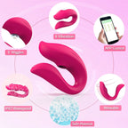 Leistungsstarker kabelloser ferngesteuerter Vibrator tragbarer U-förmiger Dildo-Massager Dual-Kitzler-Stimulation Paar-Sexspielzeug für Frauen