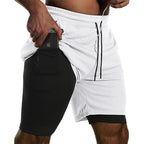 Herren Sportshorts Sportbekleidung Doppellagige Laufshorts 2-in-1 Badehosen Sommer Fitnessstudio Training Jogging Short Pants Herren
