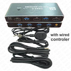 KVM Switch 4K 60Hz Switcher USB 3.0 Hub Docking Station Splitter Dock 2 Computers Share Keyboard Mouse Printer PC Accessories
