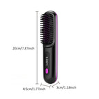 Cordless Hair Straightener Brush 3 Temperature Electric Negative Ions Ceramic Anti-Scald Heated Comb Hair Styling Tools