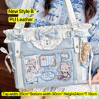 Neue Y2K Süße Japanische Ita Bag Lolita Mädchen Transparente Umhängetasche Große Kapazität Umhängetasche Lässige Tasche DIY Display Handtaschen