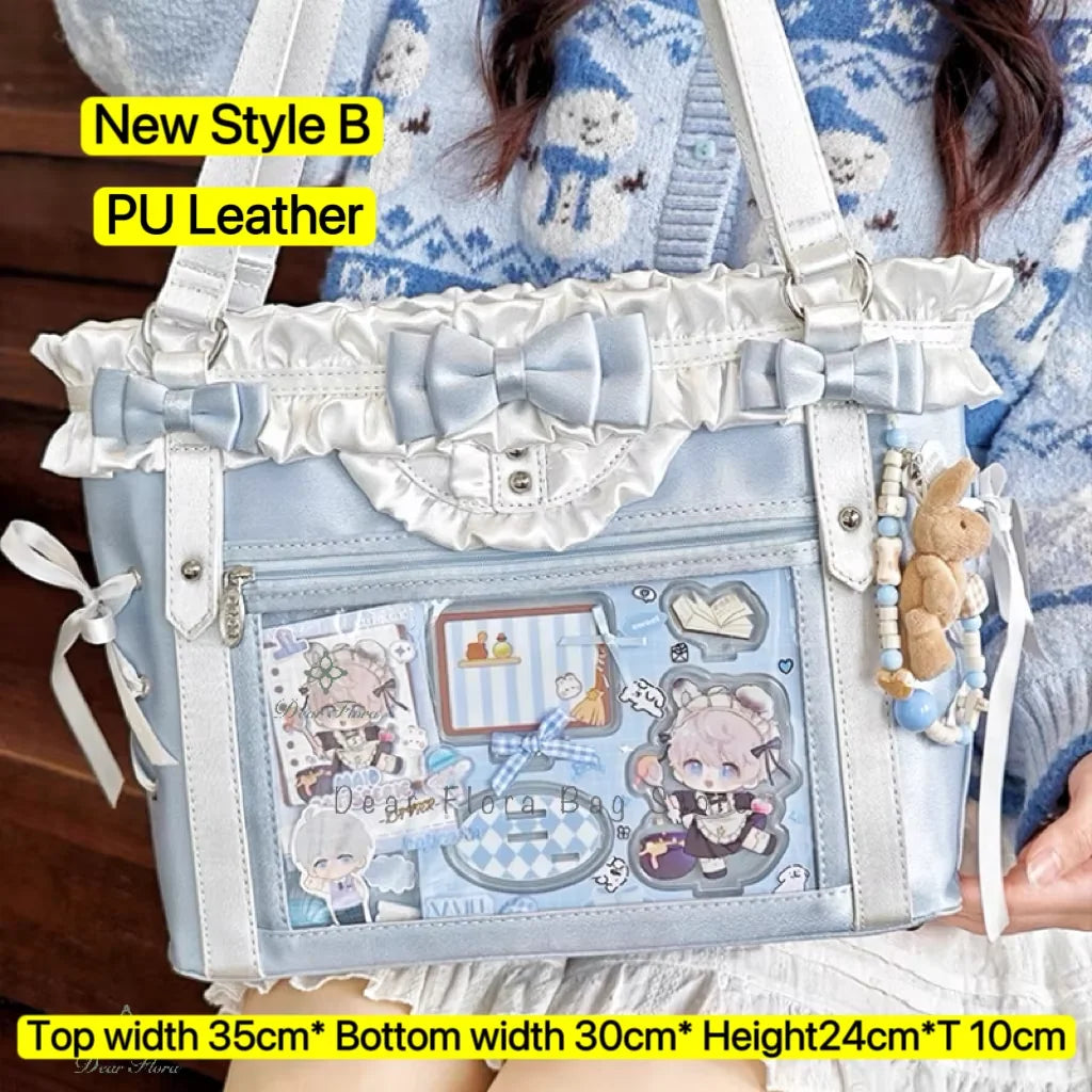Neue Y2K Süße Japanische Ita Bag Lolita Mädchen Transparente Umhängetasche Große Kapazität Umhängetasche Lässige Tasche DIY Display Handtaschen