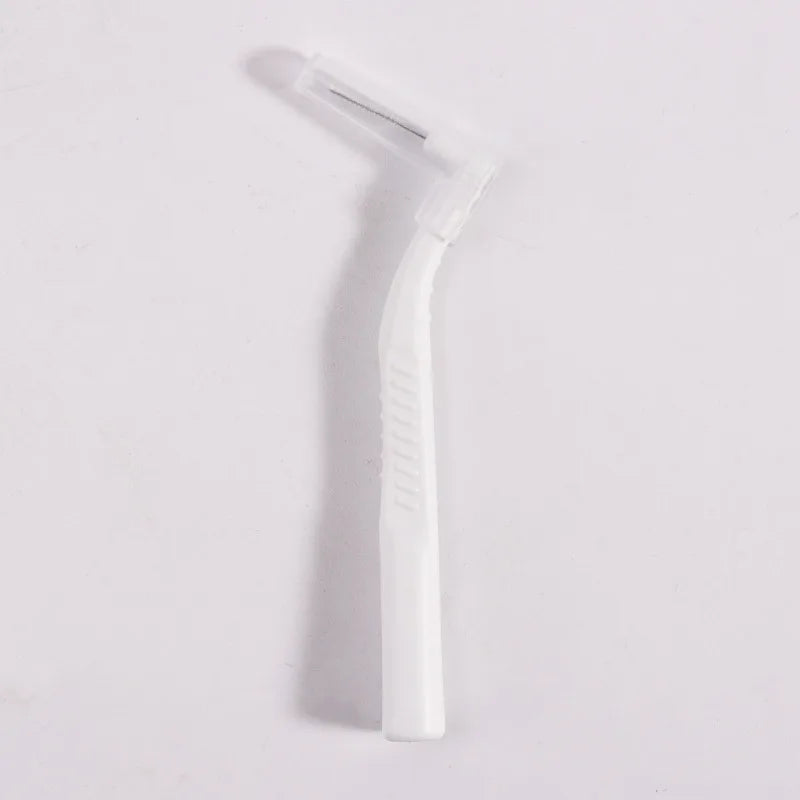 100x L-förmige Interdentalbürste mit Draht für Zahnspangen, Interdentalbürste, kieferorthopädische Zahnbürste, weiche Borsten, Mundpflege