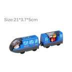 Kinder elektrische Eisenbahn Lokomotive Magnetischer Zug Waggon Diecast Slot Spielzeug Passend für Holzeisenbahn Gleis Spielzeug für Kinder Geschenk