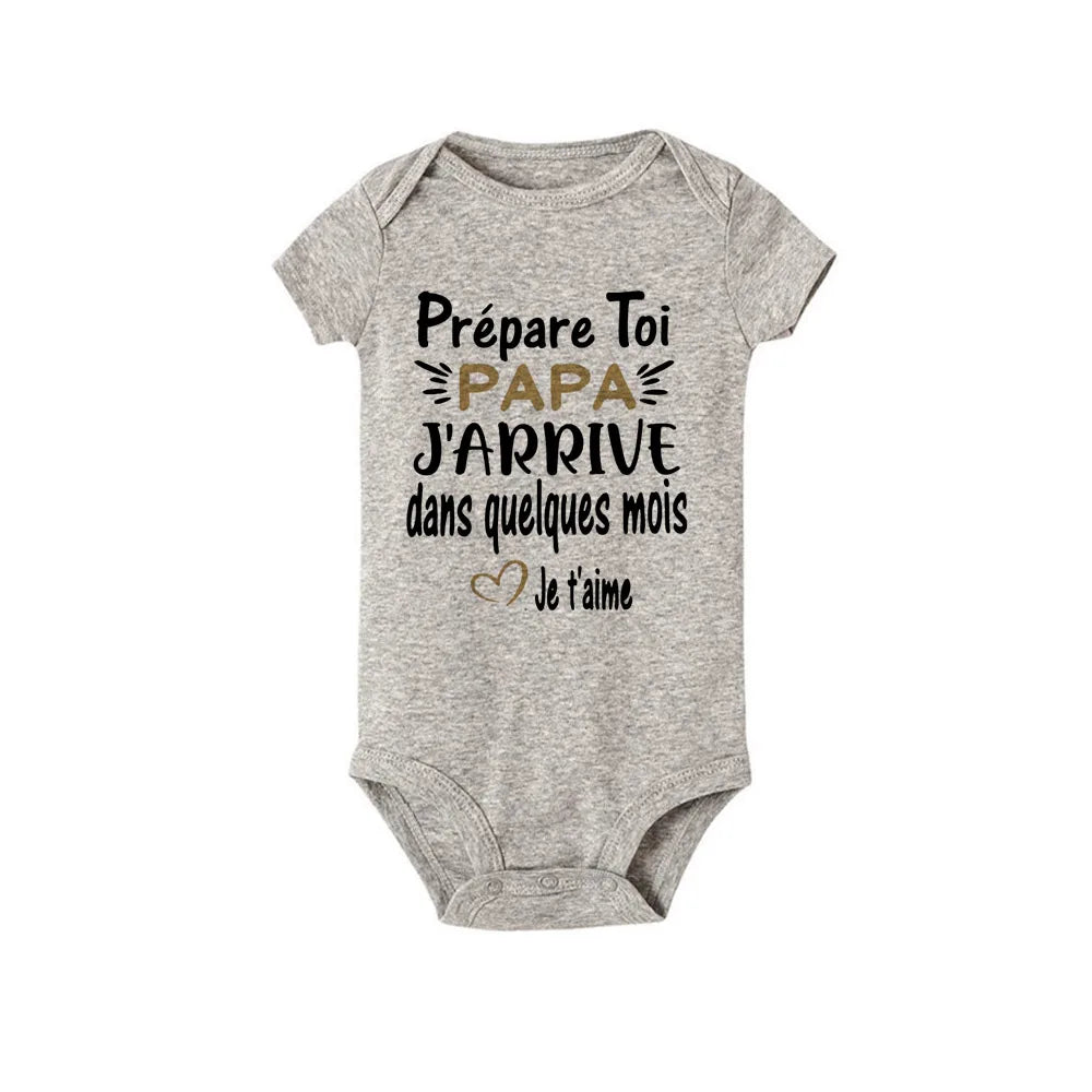 Mach dich bereit, Papa, ich komme in ein paar Monaten – Ankündigung, schwanger, Baby-Bodysuit, Junge, Mädchen, Kleinkind-Strampler, Babyparty-Geschenk