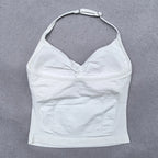 Verstellbares Sport-Neckholder-Oberteil Damen Rückenloses Gym-Top mit integriertem BH Yoga-Kleidung Ärmellose Shirts Workout-Outfits Tanktop