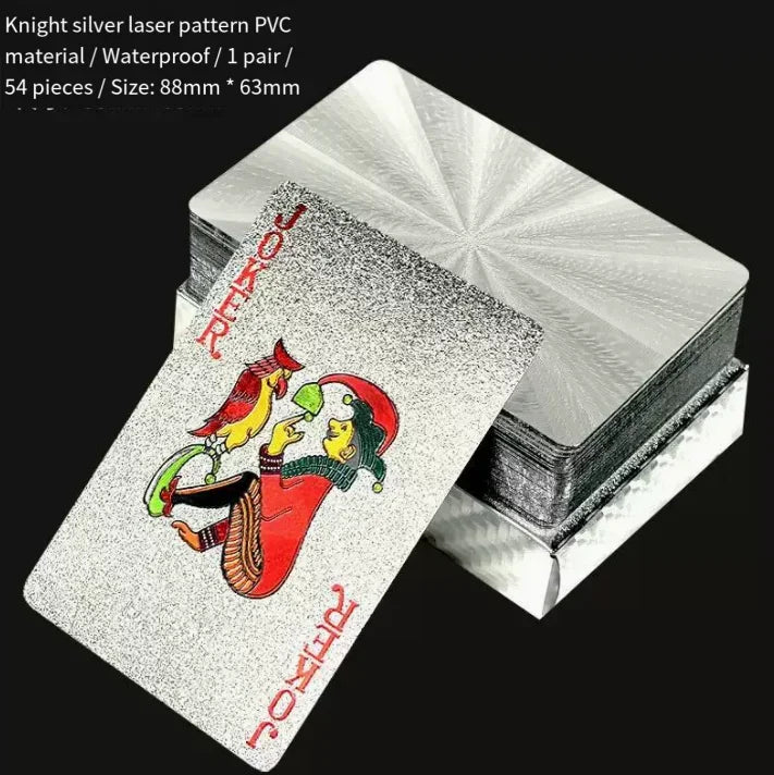 Brandneues 54-teiliges schwarz-goldenes Plastik-Spielkarten-Foliensatz Poker Magic Tool Party Tabletop Spiel