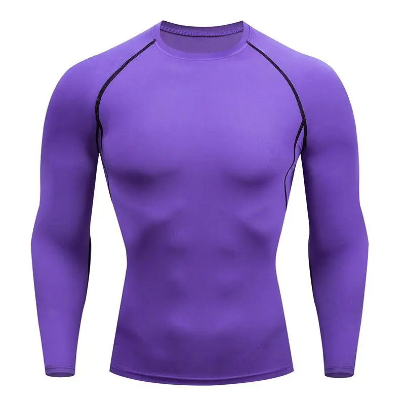 Kompressions-Laufshirt Herren Langarmshirt für Männer Sportbekleidung Schnelltrocknend Fitness T-Shirt Training Workout Muskelshirt