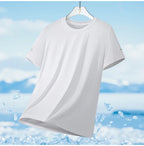 CHRLCK Herren Wander-Schnelltrocknungs-T-Shirts Atmungsaktive Lauf- und Angel-T-Shirts Weiche Elastizität Outdoor-Sport-Kurzarmshirt Sommer