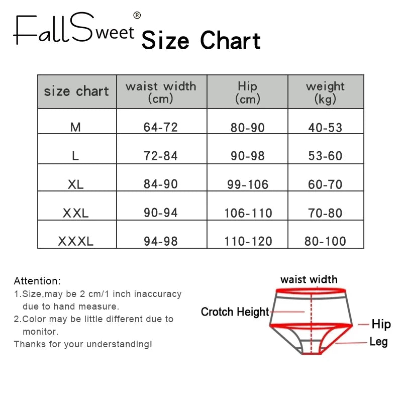 FallSweet 5er-Pack Damen Baumwollslips Nahtlose Plus Size Unterhosen Einfarbige Unterwäsche Weich Atmungsaktive Damenslips