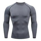 Kompressions-Laufshirt Herren Langarmshirt für Männer Sportbekleidung Schnelltrocknend Fitness T-Shirt Training Workout Muskelshirt