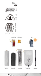 Naturehike Mongar UL 2 Zelt 2 Personen Trekkingzelt 20D Ultraleichtes Reisezelt Wasserdichtes Wanderzelt Überlebenszelt Outdoor Camping Zelt