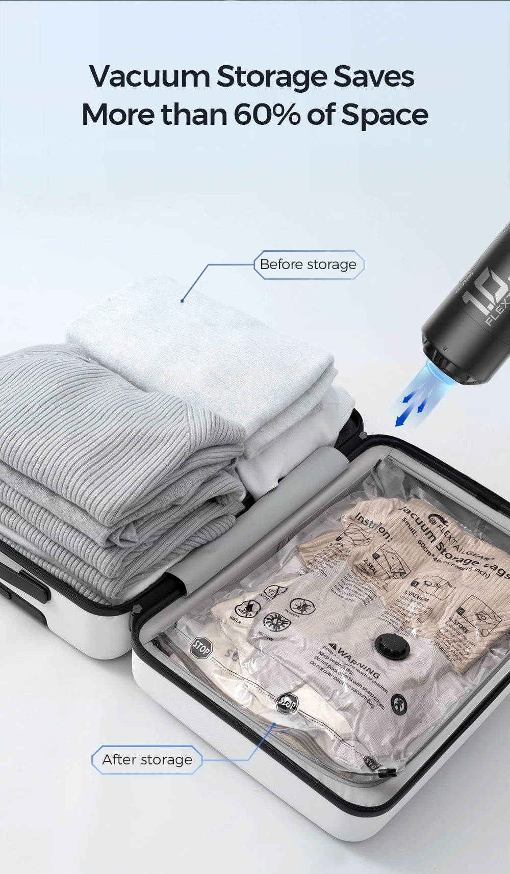FLEXTAIL ZERO PUMPE – 30g tragbare elektrische Camping-Luftpumpe zum Aufblasen von Isomatten, 1 wiederaufladbarer Akku enthalten