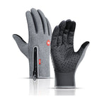 Winter Fahrradhandschuhe Herren Damen Motorrad Fleece Sport Reißverschluss Herbst Touchscreen Warm Wasserabweisend Winddicht Rutschfest Handschuh