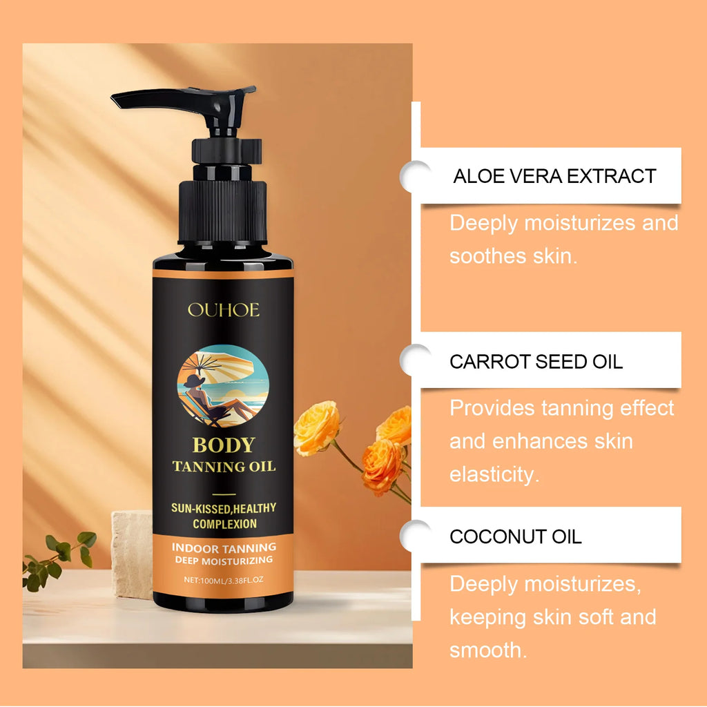 Aloe Vera Bräunungsserum/-öl für Gesicht & Körper, Bronzing & Sonnencreme, Natürliche Bräunungsbeschleuniger-Creme für Solarien & Außensonne