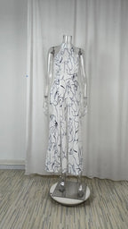 Sexy ärmelloser Jumpsuit Büro-Dame Frühling Sommer Mode Lässige schulterfreie bedruckte Jumpsuits für Frauen 2024 Einteiler Strampler