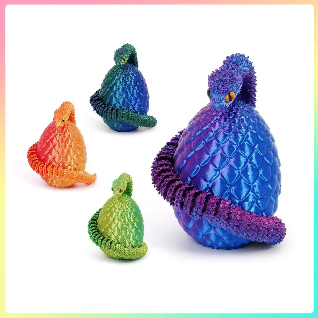 3D Druck Actionfigur Schlangenei Spielzeug Kreative Stressabbau Anime Figuren Bewegliche Rotation Schreibtisch-Ornamente Geschenk